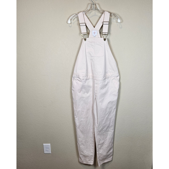 The Nines by HATCH Maternity Overalls Pastel Pink Casual Boho Bib Size 4 Small - Picture 5 of 16